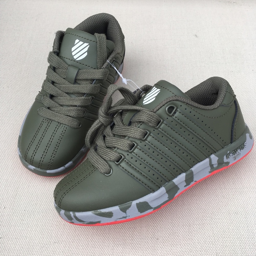 NWOB! K-SWISS Sneakers In Army Green and Red Soles - Picture 8 of 8